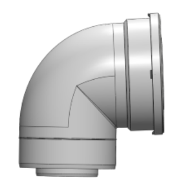 Non Condensing Vent Elbow 90, 3x5 Concentric